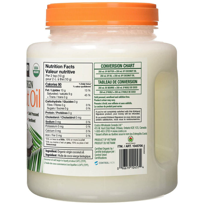 Kirkland Signature Organic Virgin Coconut Oil (2.3Kg)