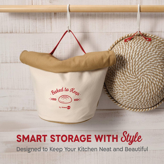 KneadAce Roll Top Bread Bags (Grey/Off-White)