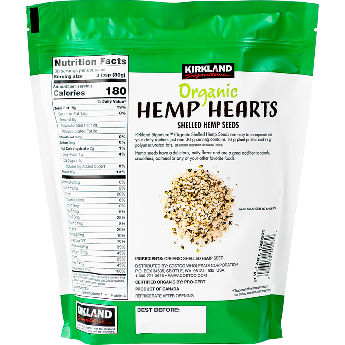 Kirkland Signature Organic Hemp Hearts (907g)