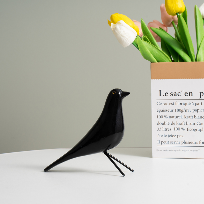 Wooden Modern Minimalist Bird Ornaments - Yellow (19cm)