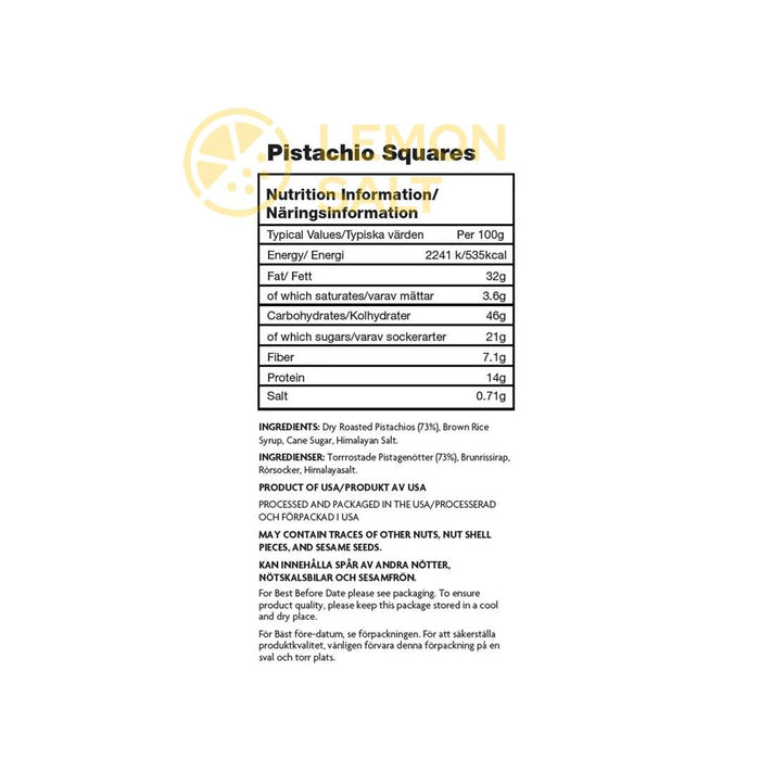 180° Snacks Pistachio Squares (454g) | {{ collection.title }}