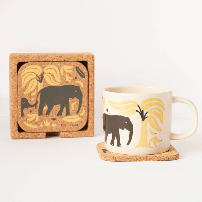 Liga Stoneware Mug - Elephants & Bananas