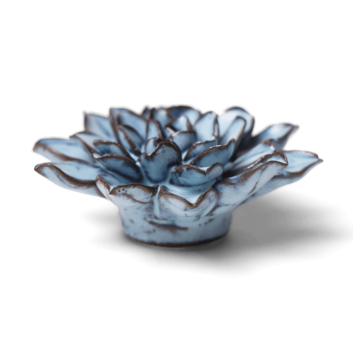 Chive Japan Ceramic Flower Blue Brown Aster