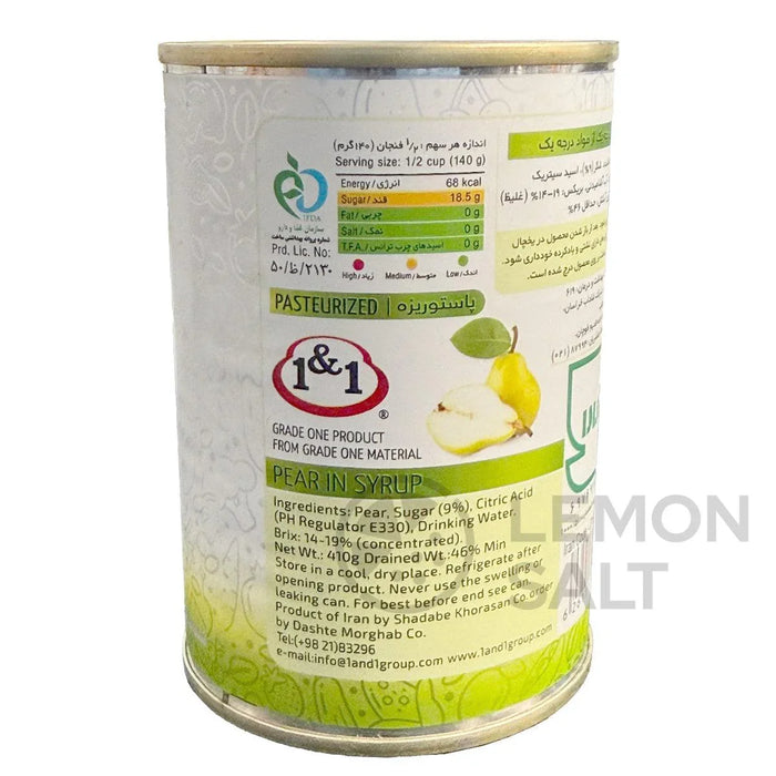 1&1 Pear in syrup (400g) - LemonSalt
