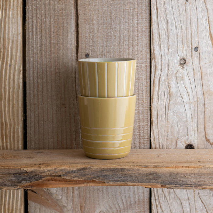 Kindred Vervain Beaker - Mustard Yellow - Large (Set of 2)