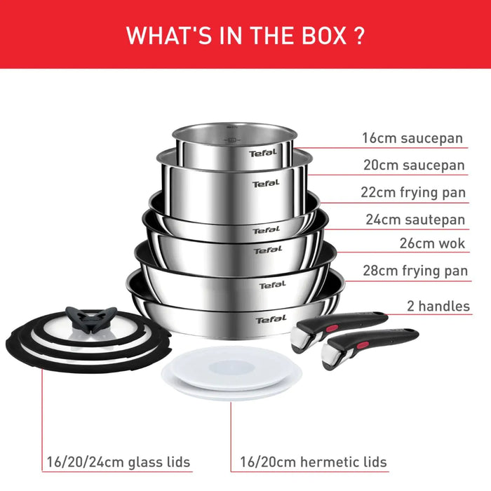 Tefal Ingenio Emotion Induction Stainless Steel Pan Set - (13 Piece)