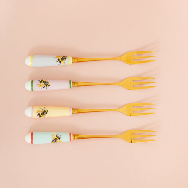 Yvonne Ellen Set of 4 Bee Cake Forks