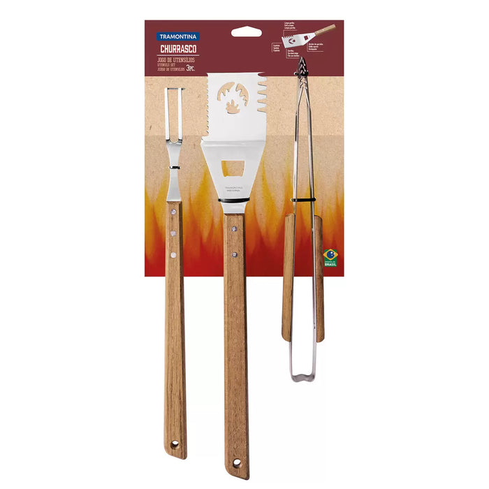 Tramontina BBQ Hardwood Tool Set - 3 Piece