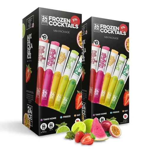 24 Ice Mix Pack Frozen Cocktails Pops (20x65ml) - LemonSalt