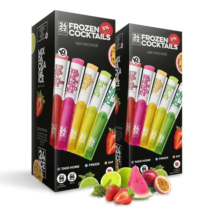 24 Ice Mix Pack Frozen Cocktails Pops (20x65ml) - LemonSalt