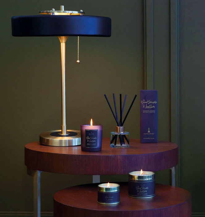 Shearer Candles Wood Smoke and Leather Small Tin Candle