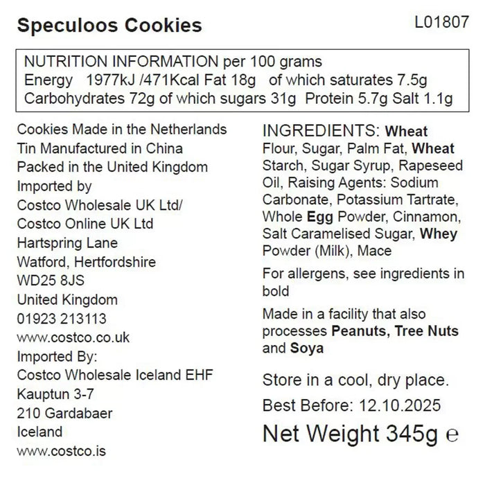 The Silver Crane Winter Festive Houses Speculoos Cookies In White Tin (345g)