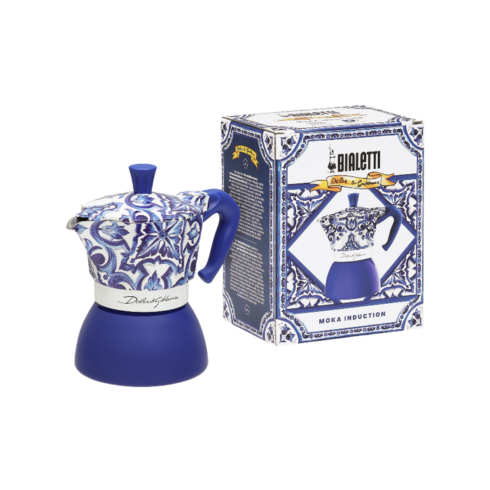 Bialetti X Dolce&Gabbana Blue Mediterranean Moka Induction - Blue (4 Cup)