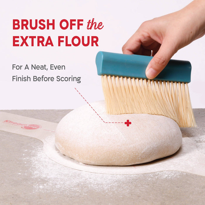 KneadAce Bench Scraper and Baker's Brush - White/Red