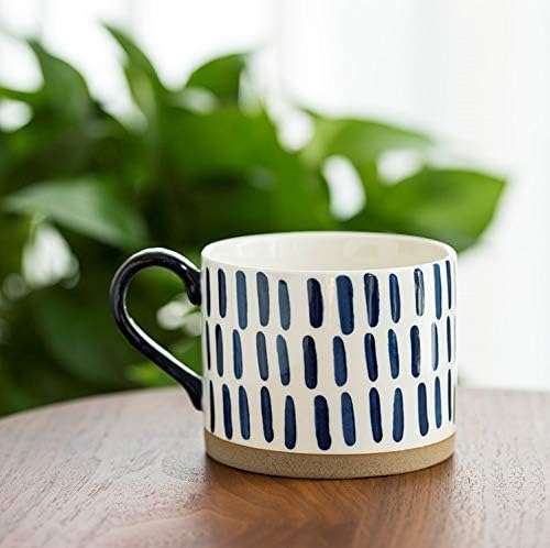 Japanese Style Ceramic Coffee Mug‚ Blue Stripes