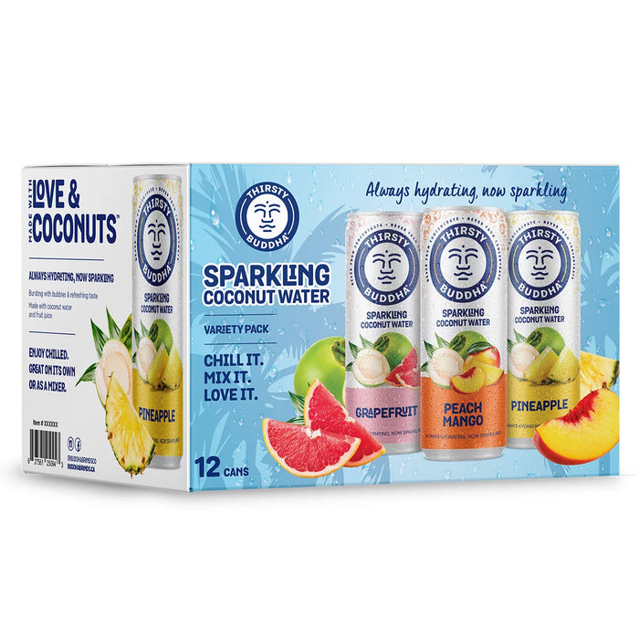 Thirsty Buddha Sparkling Coconut Water (12x330ml)