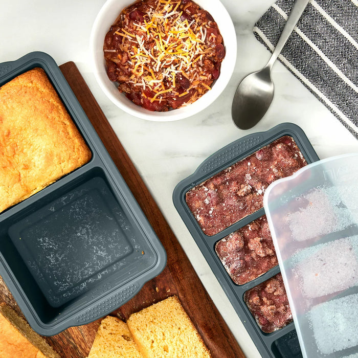 MIU Silicone Freezer Trays with Lids - Gery (5-pack)
