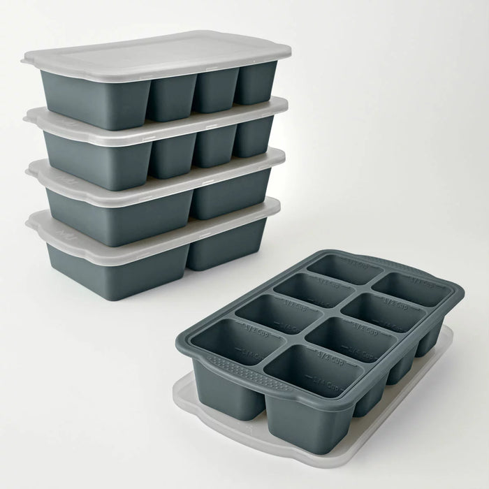MIU Silicone Freezer Trays with Lids - Gery (5-pack)