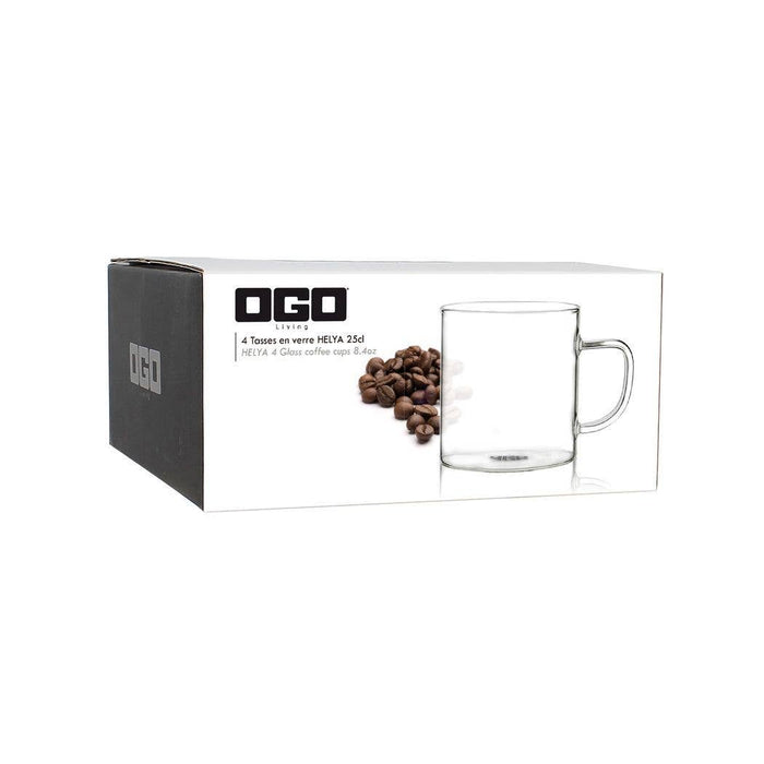 Ogo Living Helya Glass Cups – Set of 4 (25 cl)