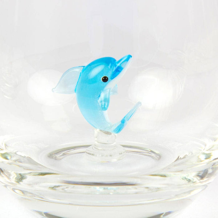 Tumbler with Miniature Glass Dolphin