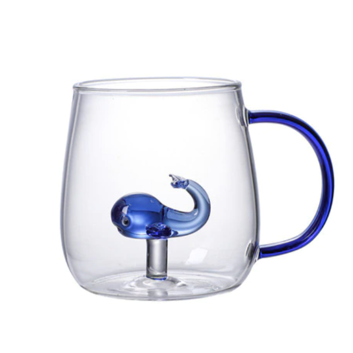 Animal Shape Glass Cup - Cute 3D Handle Mug (Starfish)