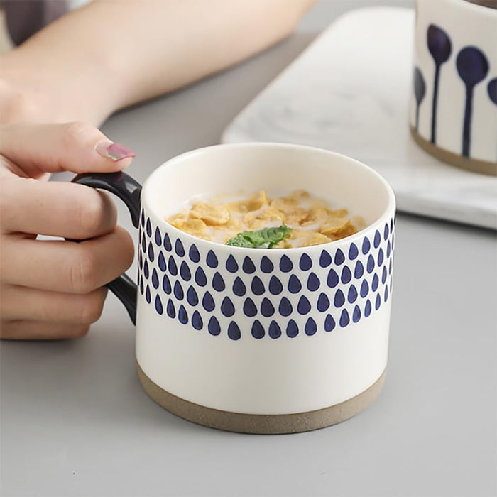 Japanese Style Ceramic Coffee Mug‚ Blue Drops