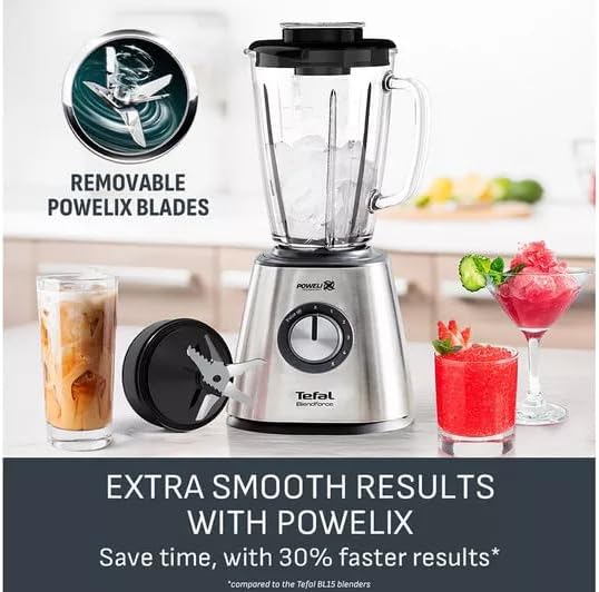 Tefal Blendforce II Glass Jug Blender – 800W Stainless Steel