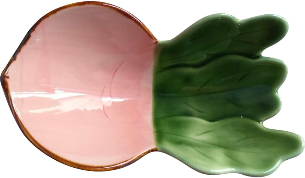 Ceramic Vegetable Shape Serving Dish - Pink Radish