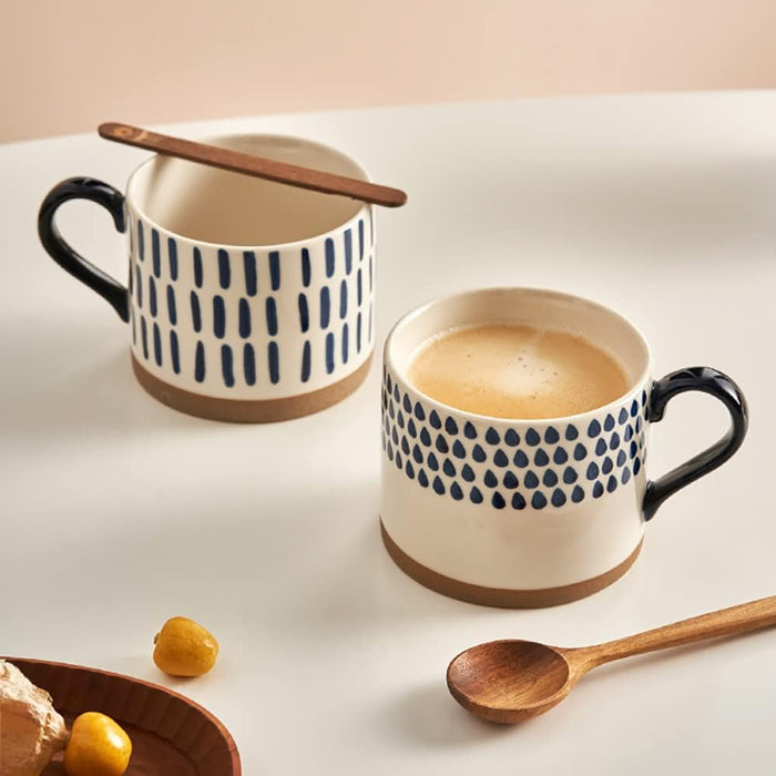 Japanese Style Ceramic Coffee Mug‚ Blue Drops
