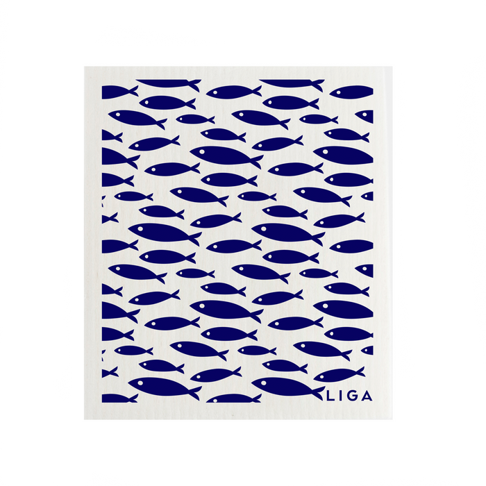 Liga Eco Dishcloths - Fish & Wave