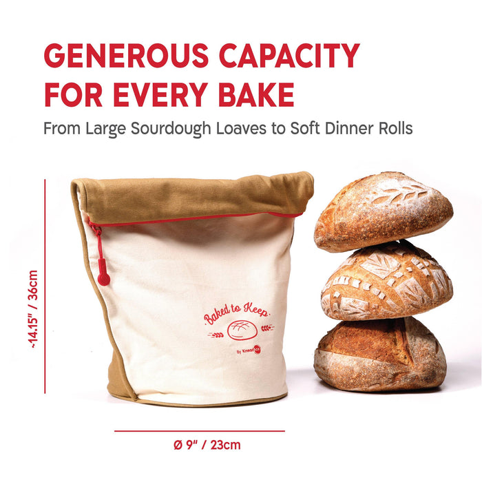 KneadAce Roll Top Bread Bags (Grey/Off-White)