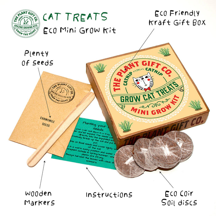 The Plant Gift Co. Grow Cat Treats Cat Lovers Eco Mini Grow Kit