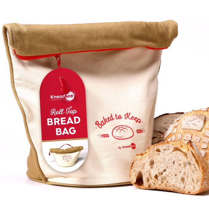 KneadAce Roll Top Bread Bags (Grey/Off-White)