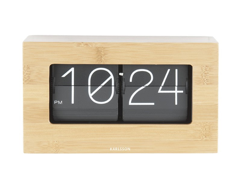 Karlsson Flip Boxed Clock - Bamboo