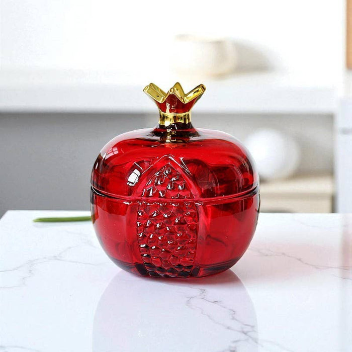 Pomegranate Glass Storage Jar with Lid - Glass Container
