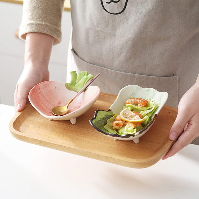 Ceramic Vegetable Shape Serving Dish - Pink Radish