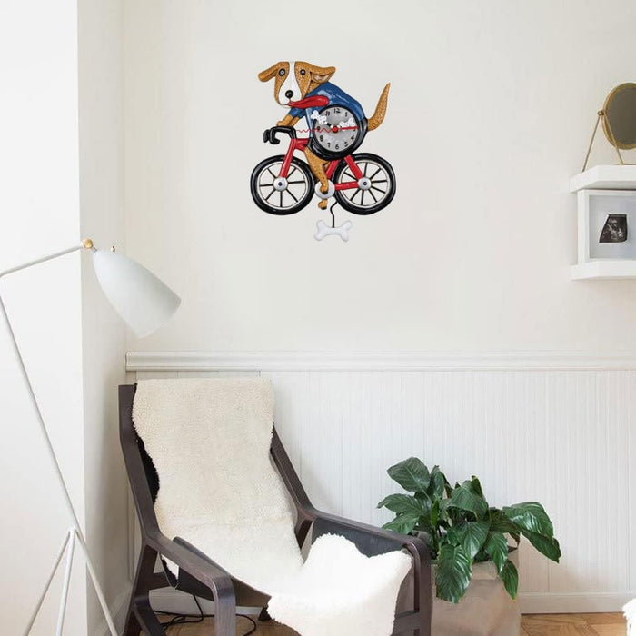 Allen Designs Bicycle Dog Wall Clock