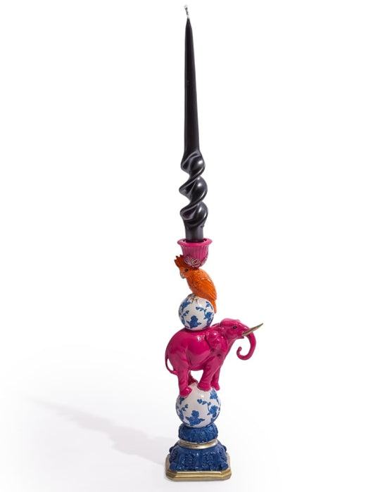 Elephant & Cockatoo Ornate Circus Stack Candle Holder