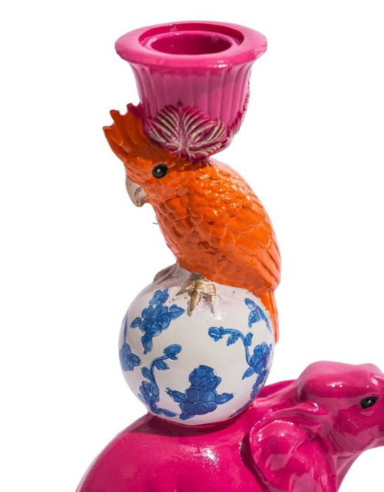 Elephant & Cockatoo Ornate Circus Stack Candle Holder