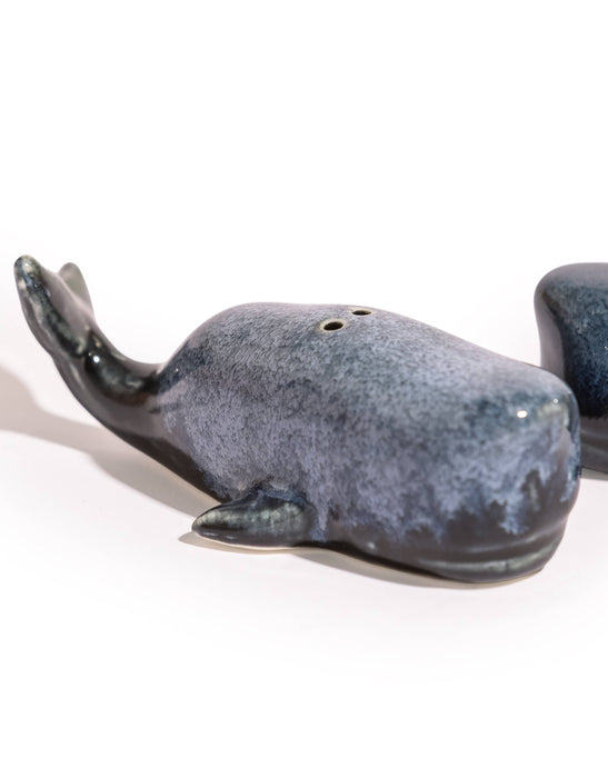 McGowan Set Of Ceramic Blue Whale Salt & Pepper Shakers