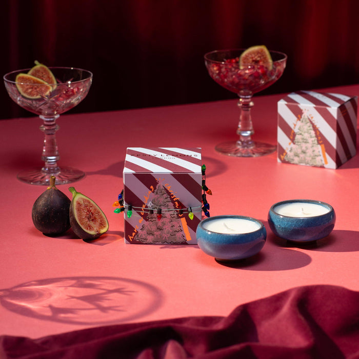 Zesty Lemons Sparkle Season: Cracking Christmas Tea Lights (Box of 2) - Fireside