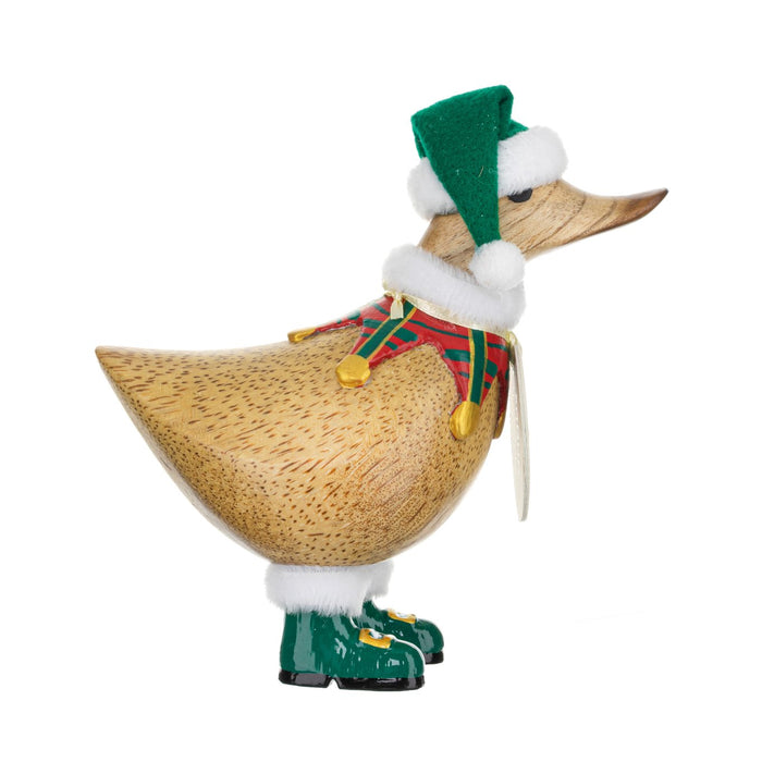 DCUK Traditional Christmas Tartan Ducky Elf - Green
