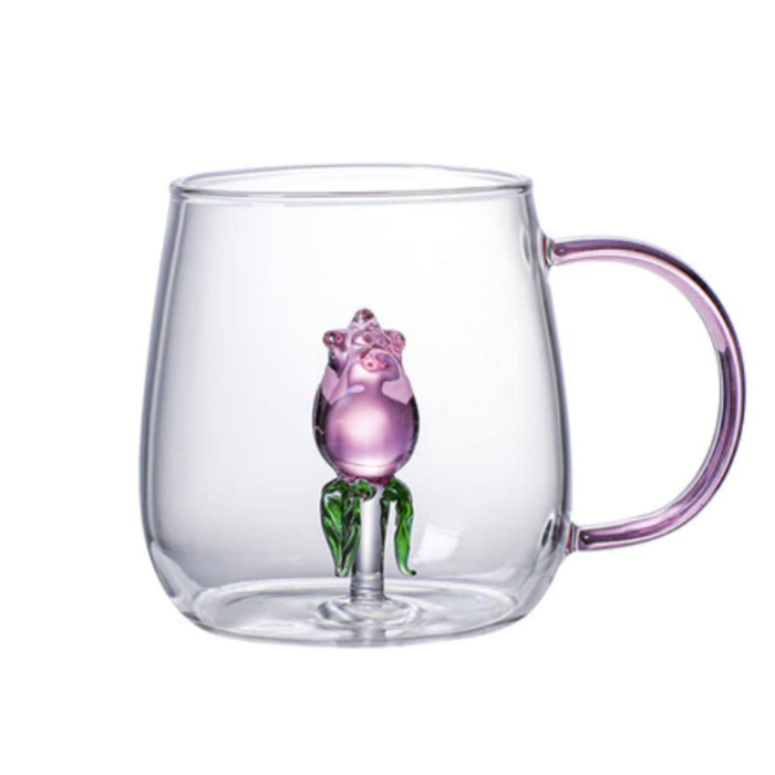 Animal Shape Glass Cup - Cute 3D Handle Mug (Starfish)