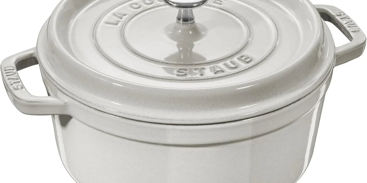 Buy Staub Shallow La Cocotte in White Truffle - 26cm (3.7L) Online