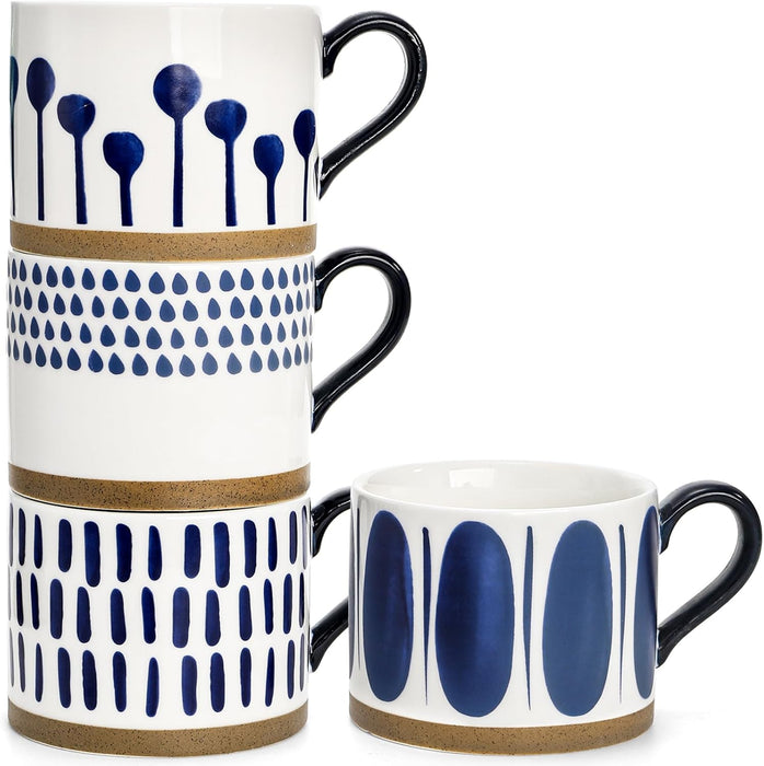 Japanese Style Ceramic Coffee Mug‚ Blue Drops