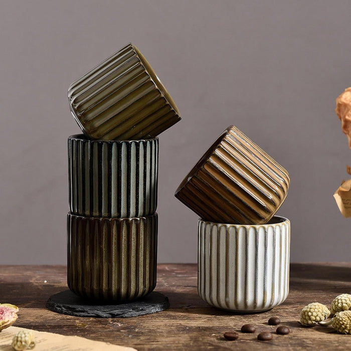 Japanese Style Ceramic Tea Cup‚ Antique Brass