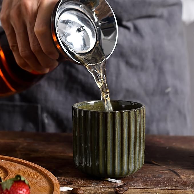 Japanese Style Ceramic Tea Cup‚ Antique Brass