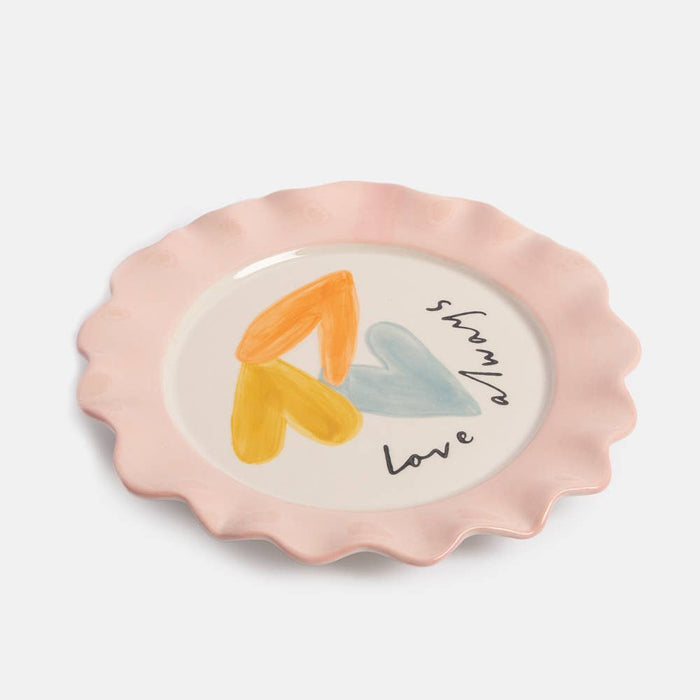 Caroline Gardner Love Always Overlapping Hearts Plate (21.5cm)