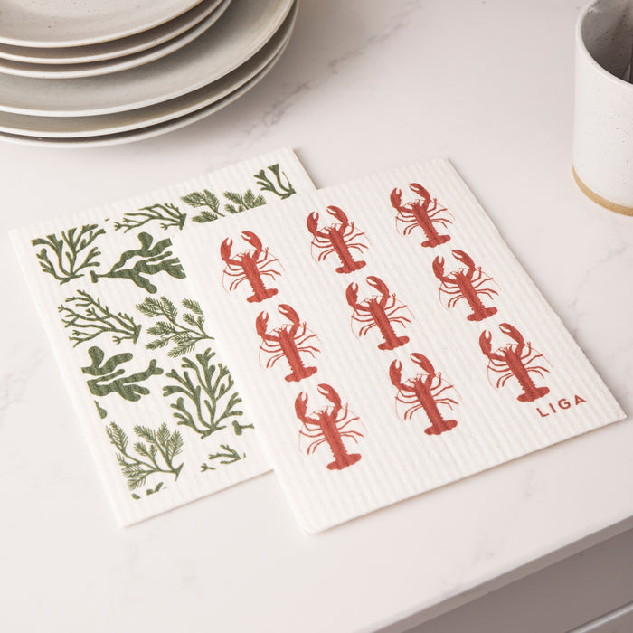 Liga Organic Organic Eco Dishcloths - Lobster & Seaweed