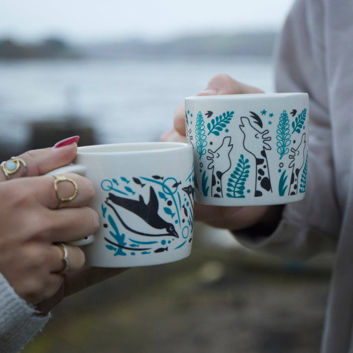 Liga Stoneware Mug - Swimming Penguins